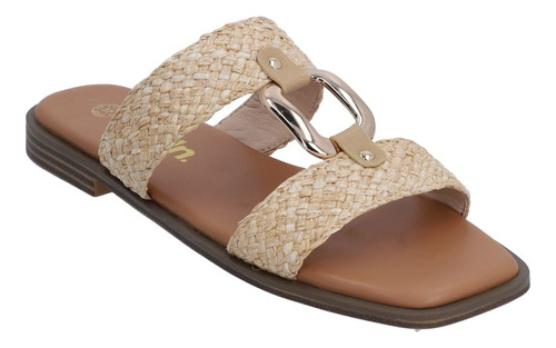 Sandalia Casual Dama Piso Beige 