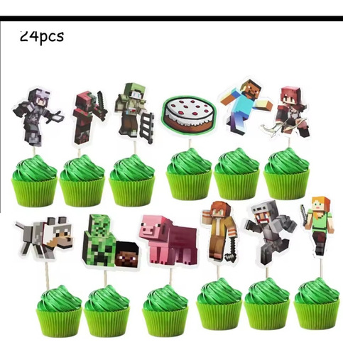 Kit Cumpleaños Minecraft Cotillon Mas Globos Fiestas