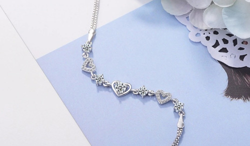 Pulsera Plata 925 Brazalete Mujer Manilla Elegante Circonita