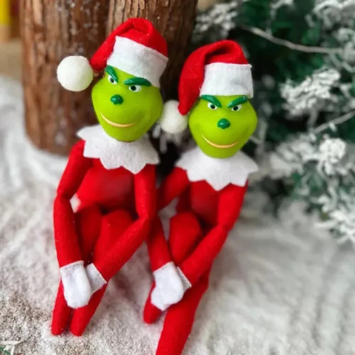Figura De Muñeca Monster Grinch Elf, Color Verde Navideño