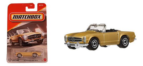Auto Mercedes Benz 230 Sl Matchbox Coleccion Esc 1:64 Metal Dorado Oscuro