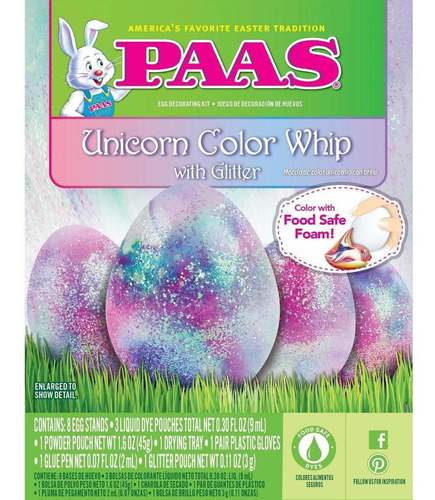 Imagen 1 de 1 de Paa Kit Decoracion Oval Purpurina Unicornio Pascua