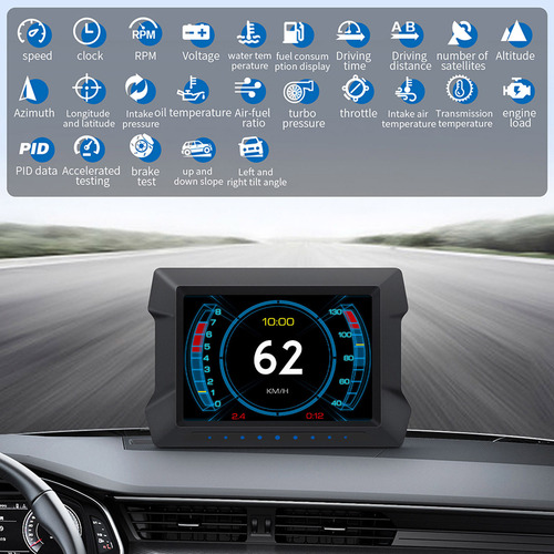 Pantalla Gps Universal Hud Obd2 Para Coche Con Medidor De Pe