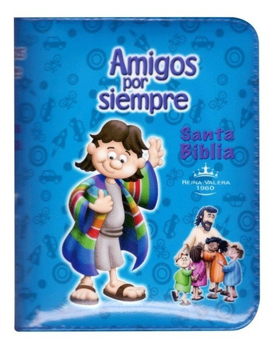 Imagen 2 de 10 de Biblia Amigos Por Siempre Rvr1960 Acolchonada Azul C/cierre