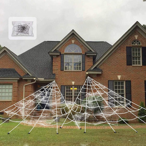 Decoraciones Halloween 2 Juegos 5 M Telaraña Densa Gigante