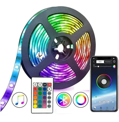 Cinta Led Bluetooth 3 Metros Rgb Luces Tv Hogar Música 