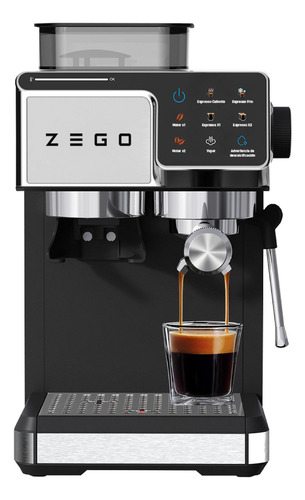 Cafetera Espresso Pro Zego Zc1350b 1.7l 20bar Molinillo Color Zc1350b Acero Inox