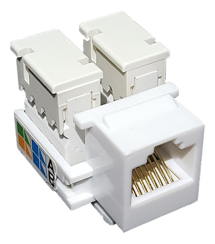 5 Pç Conector Femea Rj45 Keystone Cat 5e Branco Tomada