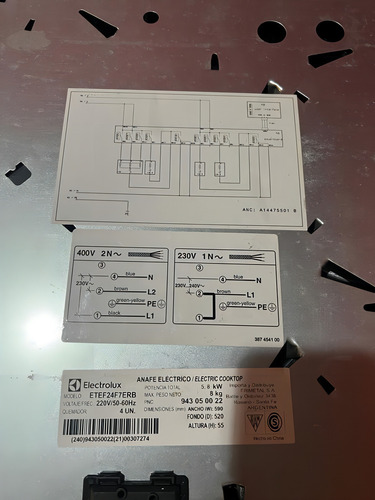 Anafe Eléctrico Electrolux Etef24f7erb Vitrocerámico 4 Zonas Negro