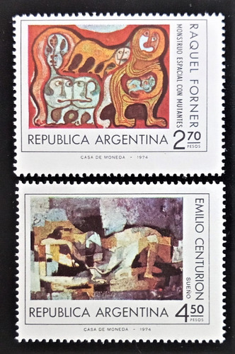 Argentina Arte, Serie Gj 1676-1677 Pinturas 1975 Mint L17126