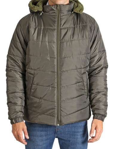 Campera Hombre Inflada Corderito Nylon