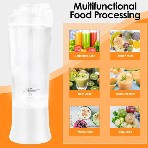 Licuadora Portátil De 20 Oz, Mini Licuadora Con 6 Cuchillas,