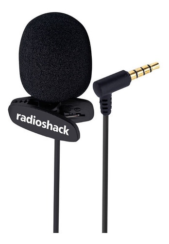 Micrófono De Solapa Radioshack Omnidireccional 3.5 Mm, Cable Color Negro