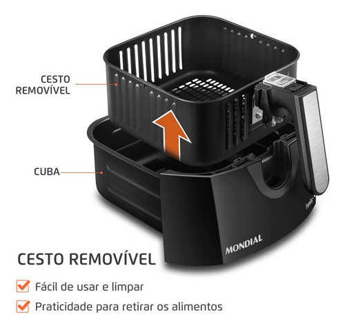 Fritadeira Sem Óleo Air Fryer Afn-40-bft 4l 1500w Mondial Cor Preto 220V
