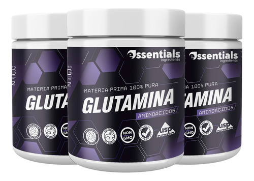 3 L-glutamine 250g 100% Pura - g a $161