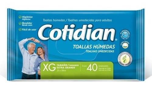 Imagen 1 de 1 de Toallitas Húmedas Cotidian Adulto X40
