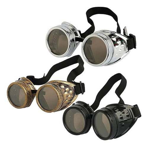 3 Lentes Steampunk Para Cosplay Victoriano Cibernetico Gotic