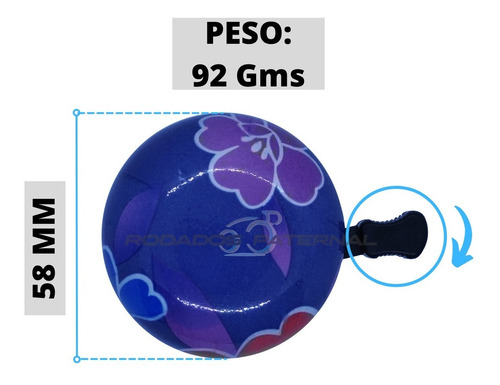 Imagen 4 de 8 de Timbre Campana Bocina Metalico Para Bicicleta Pintado Diseño