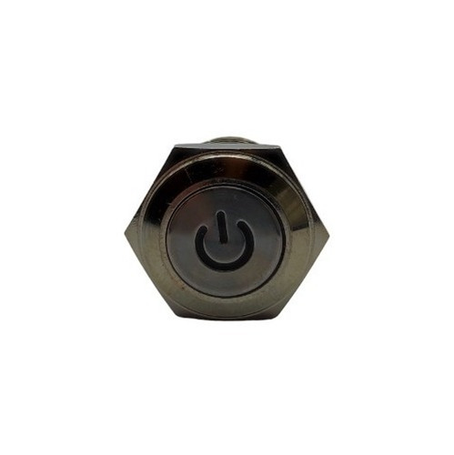 Switch Metalico 16mm Luz Azul 12v Con Enclave On-off 20 Pzas
