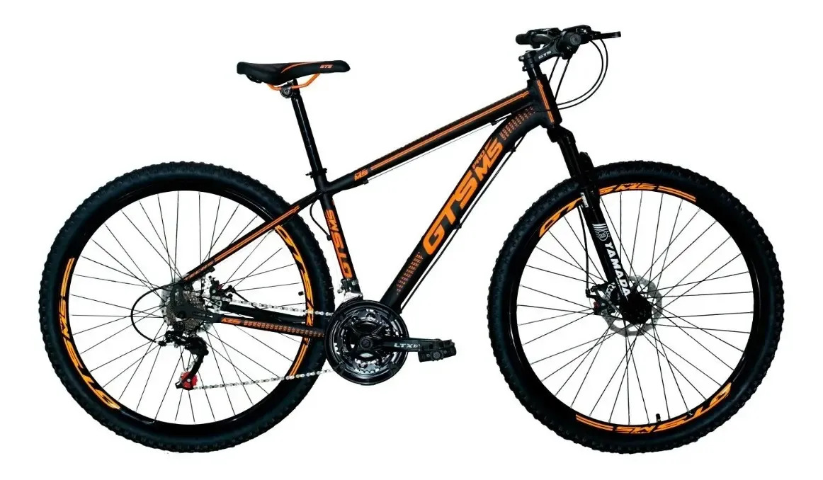 Bicicleta Gts Pro M5 Techs Aro 29 Freios À Disco 24 Marchas Cor Preto/laranja Tamanho Do Quadro 21
