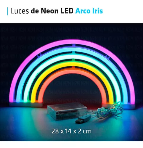 Luces De Neon Led Lampara Decorativa Rigida 6 Figuras Deco Pilas Usb