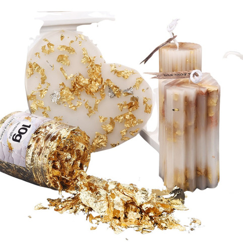 Flocos De Ouro Artesanato Comestivel 10g + Tubo Com Tampa