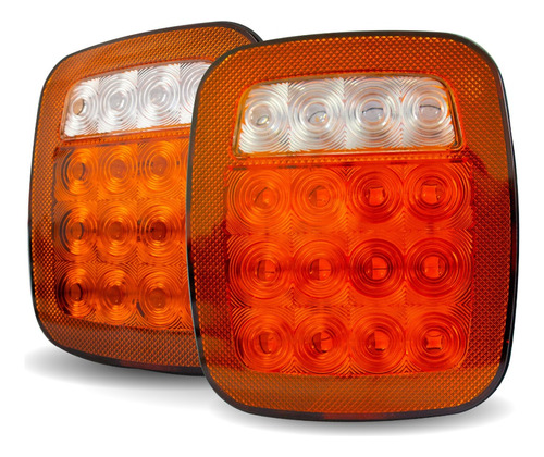 2 Calavera Plafon 16 Led Tipo Jeep 4 Funciones Luz Ambar