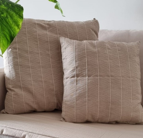 Funda Almohadones Ratier 45x45 Nordicos Natural Bordado