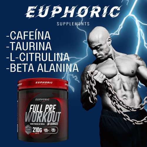 Full Pre Workout Euphoric 210g 30 Servicios Pre Entreno Con Beta Alanina, L-citrulina, Taurina, Cafeína
