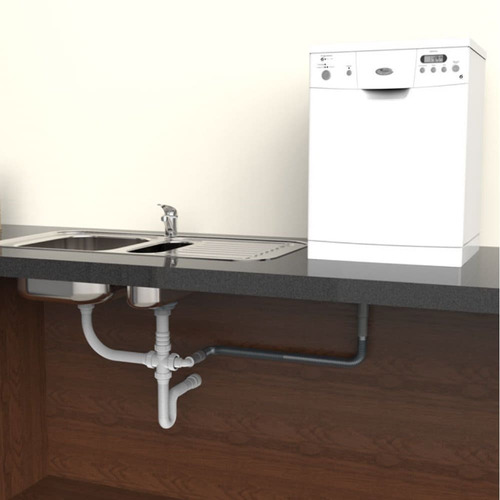 Imagem 2 de 2 de Kit Conexão Para Cuba Sifão Com Saída Para Máquina De Lavar Branco