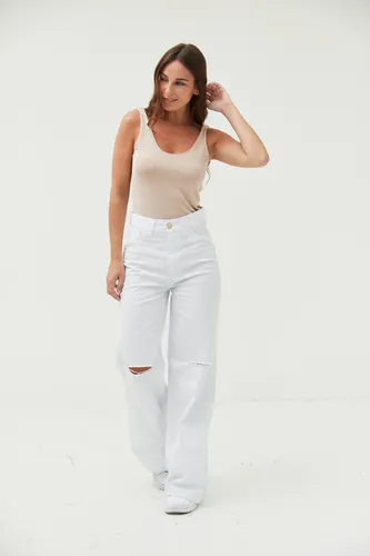 Mujer pantalon blanco hotsell