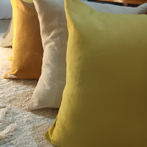 Pack De 3 Almohadas De 40x40 En Tusor Naranja Oscuro