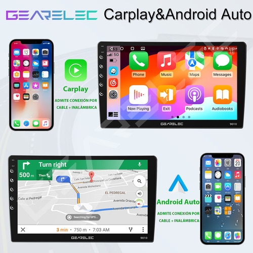 Gearelec Auto Estéreo Pantallas Táctil Android 13 4GB+64GB Ips 10 Pulgadas Andriod Gps Wifi With Camara
