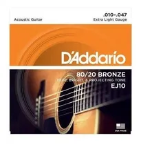 Comprar Encordado Daddario Ej10 Guitarra Acústica Bronce 010 Cuo