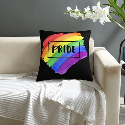 Almohada Orgullo Lgtb Pride En Terciopelo Cojin Con Relleno