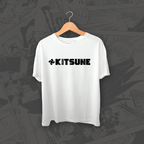 Franelas De Anime Kitsune | Micro Durazno Blanco | Unisex