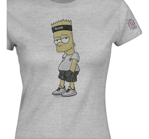 Camiseta Los Simpson Bart Homero Logo Nu Crown Ikgd