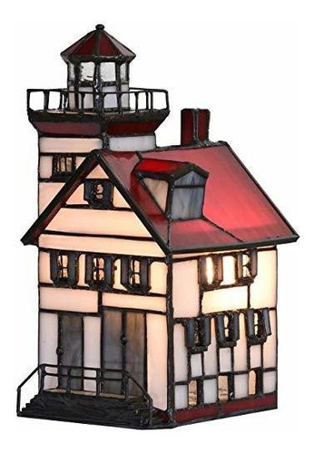 Lámpara De Mesa - Lighthouse Castle Table Lamp Tiffany Style