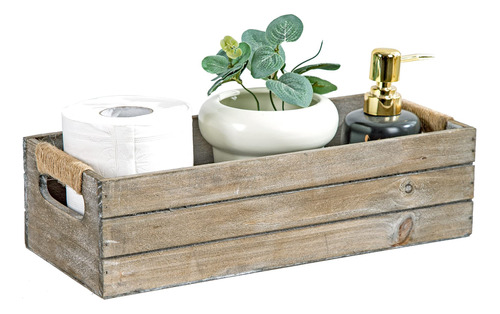 Caja Decorativa Baño Granja Soporte Papel, Cesta Inodoro Gri