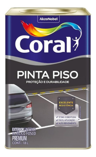 Tinta Coral Pinta Piso - Alta Resistência 18l Cor Cinza-escuro