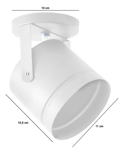 Aplique Techo Spot Movil Tacho 1 Luz Led Ar111 Teatro Movil Estructura Blanco