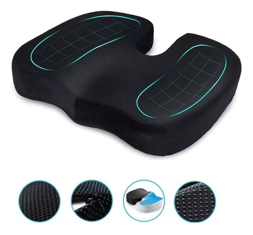 Cojín Coxis Ortopédico Ergonómico Con Memoria Asiento