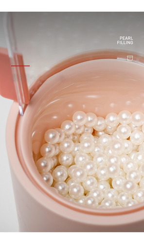 Porta Brochas Maquillaje Tipo Cápsula Con Relleno De Perlas