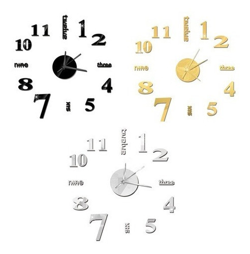 Reloj De Pared Plano Hogar Decorativo Diseño Moderno Pequeño