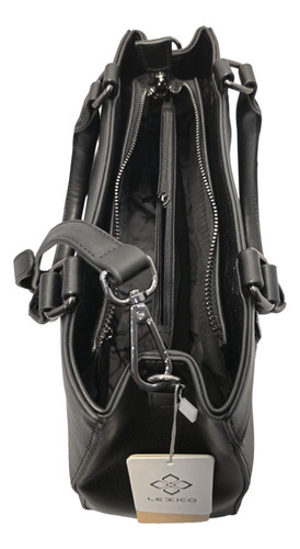Cartera Lexico L412 Eco Cuero Premium Divisorio Interno Negro Eco Cuero Black Gun Negro