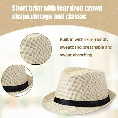 Paquete De 8 Panamá Trilby Fedora Sombrero De Paja Para El Y