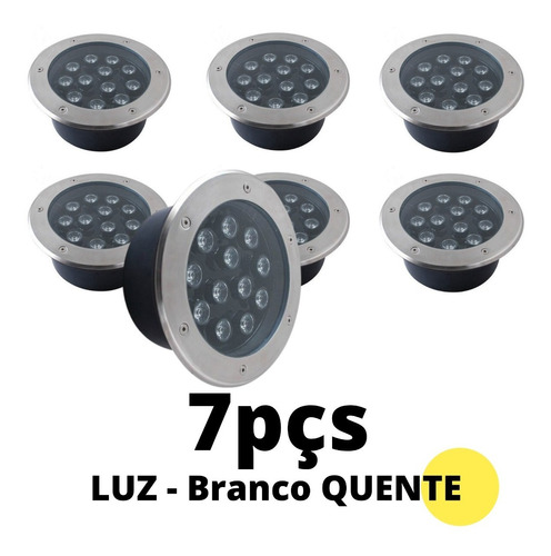 7 Balizador Spot Led 12w Embutir Chão Piso Jardim Externo