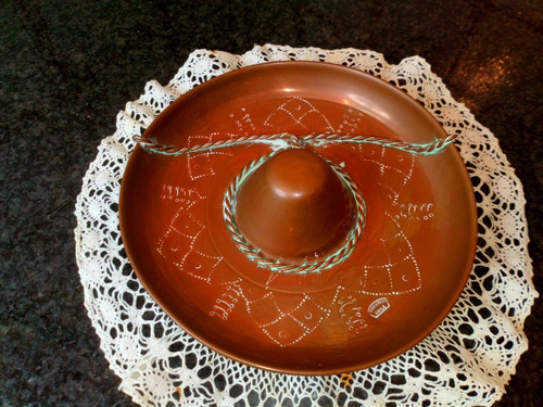 Adorno Sombrero Mexicano De Cobre Labrado P/ Colgar, Sellado (Usado)