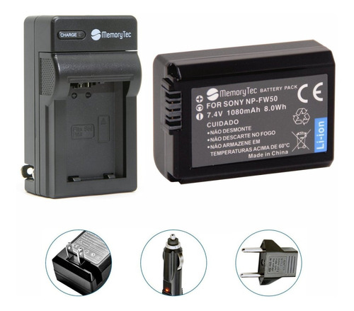 Kit Bateria + Carregador Para Sony Nex-6 Nex-f3 Ilce-qx1  