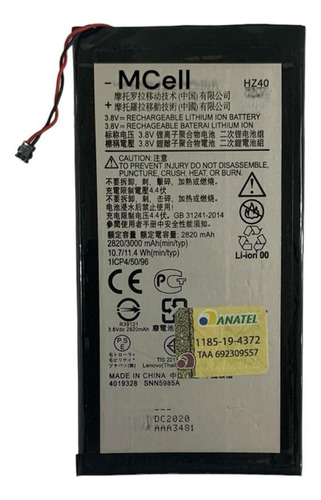 Flex Carga Bateria Hz40 Compatível Moto Z2 Play Xt1710 Nova